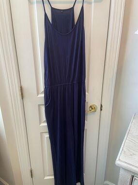 Women’s Navy Blue Maxi Jumpsuit with Spaghetti Straps